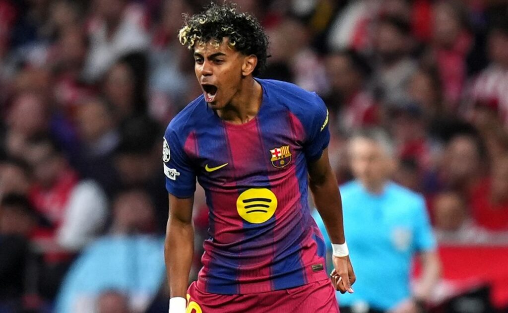 Video: Lamine Yamal scores early goal for Barcelona vs Atletico Madrid in Champions League quarterfinal second leg